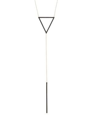 Amorium 18K Over Cz Triangle Line Necklace - White