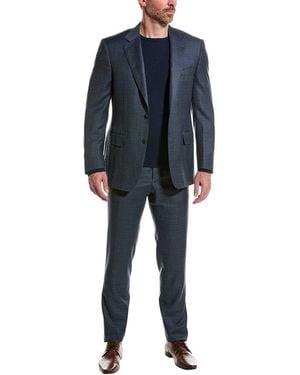 Canali Wool Suit With Flat Front Pant - Blue