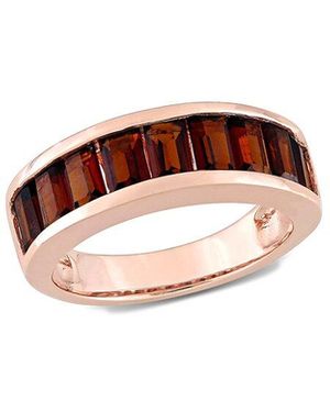 Rina Limor Plated 3.33 Ct. Tw. Garnet Semi-eternity Ring - Pink