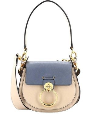 Chloé Tess Bag Leather Small (authentic Pre-loved) - Blue