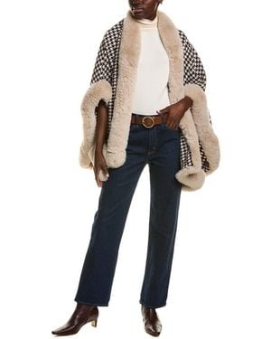 La Fiorentina Houndstooth Ruana - Black