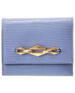Jimmy Choo Marinda Lizard-Embossed Leather Card Case - Blue