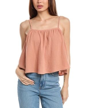 Chaser Brand Bubble Gauze Tropical Top - Blue