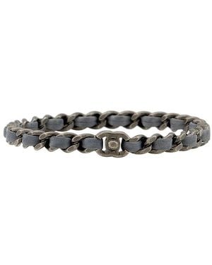 CHANEL Leather Chain Cc Turnlock Bangle (authentic Pre-loved) - White