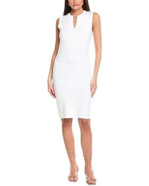 St. John Solid Stretch Knit Sweaterdress - White