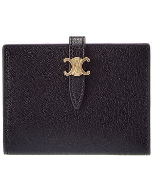 Celine Bifold Leather Card Holder - Black