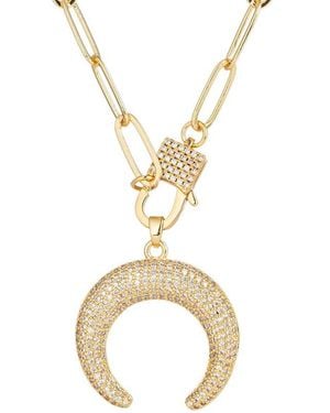 Eye Candy LA The Luxe Collection Cz Paperclip Pendant Necklace - Metallic