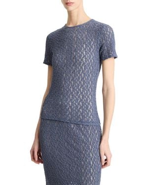 Vince Floral Smocked Pullover - Blue