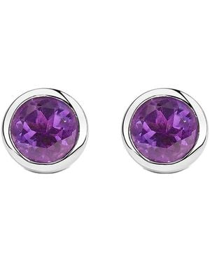 Haus of Brilliance Colorful Gemstones 1.40 Ct. Tw. Lab-Grown Amethyst Stud Earrings - Purple