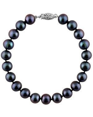 Splendid 14k 9-9.5mm Freshwater Pearl Strand Bracelet - Blue