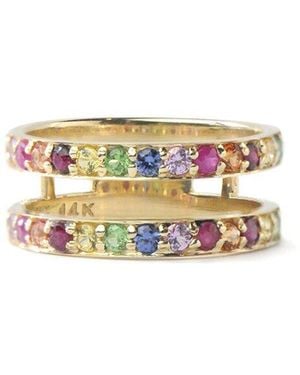 Anzie 14K Sapphire Classique Double Band Ring - White