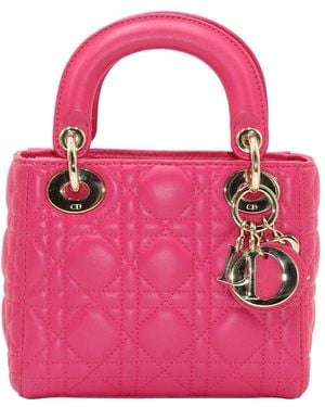 Dior Pink Cannage Lambskin Leather Lady Mini (authentic Pre-loved)