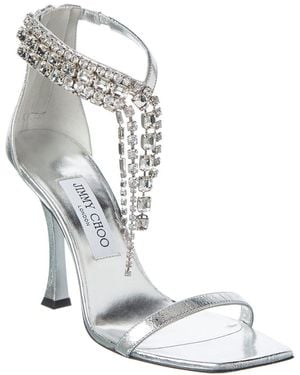 Jimmy Choo Variety 100 Leather Sandal - Metallic