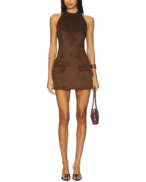 Alma King Solid Mini Dress - Brown