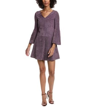 Valentino Suede Mini Dress - Purple