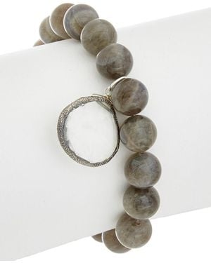 Rachel Reinhardt Jewelry Silver Gemstone Bracelet - Grey