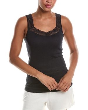 Hanro Lace Trim Tank Top - Black