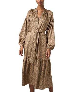 JOSEPH Polyester Balloon Sleeve Midi Dress - Brown
