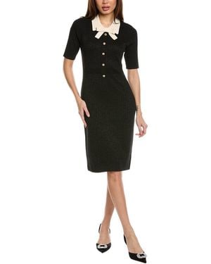 St. John Lurex Stretch Sweaterdress - Black