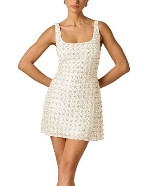 Adrianna Papell Fully Beaded Mini Dress - White