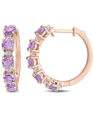 Rina Limor Rose Gold Vermeil 2.54 Ct. Tw. Gemstone Clip-on Earrings - Pink