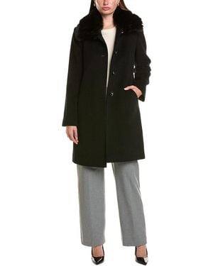 Sofiacashmere Sofiacashmere Wool & Cashmere-Blend Car Coat - Black