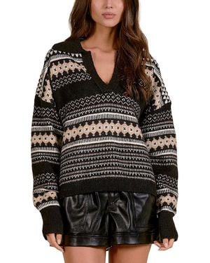 Elan Wool-Blend Pullover - Black