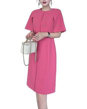 BURRYCO Embellished Short Sleeve Mini Dress - Pink