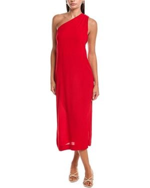 Haight Angelina Linen-Blend Midi Dress - Red