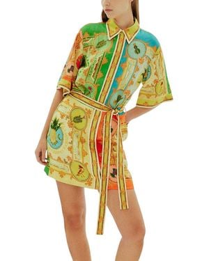 Esea Linen-Blend Mini Dress - Yellow