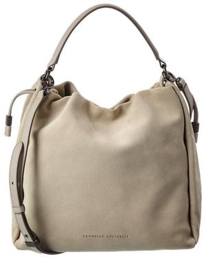Brunello Cucinelli Suede Bucket Bag - Gray