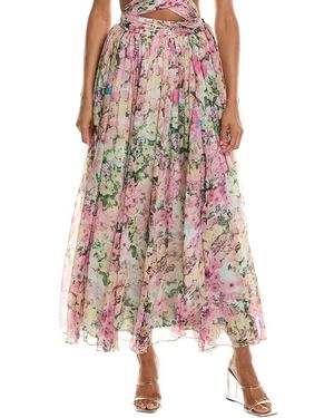 Rococo Sand Silk Maxi Skirt - Pink