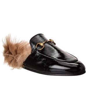 Gucci Princetown Patent Slipper - Brown