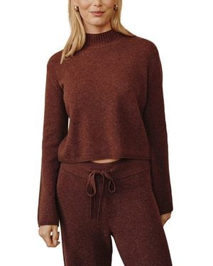 Bella Dahl Cashmere & Wool Mock Neck Jumper - Red