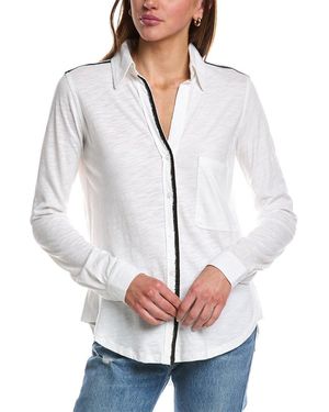 Chrldr Jersey High-Low Blouse - White