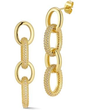Glaze Jewelry 18K Plated Cz Drop Earrings - Metallic
