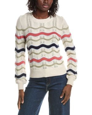 Isla Leona Wave Stitch Sweater - White