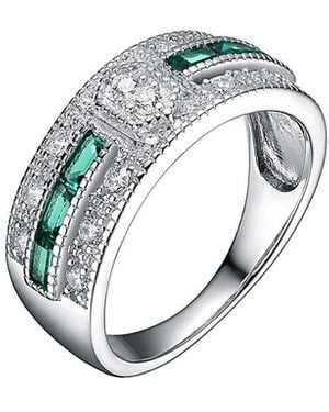 Genevive Jewelry Silver Cz Ring - White