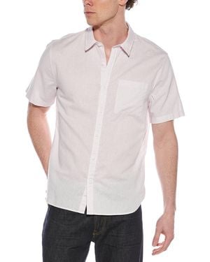 Vince Linen-Blend Button-Down Shirt - White