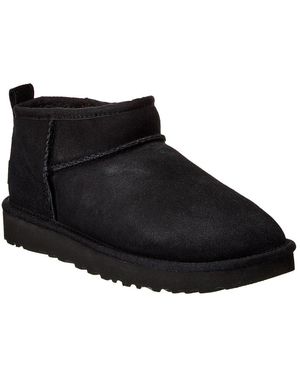 UGG Classic Ultra Mini Suede & Shearling Boot - Black