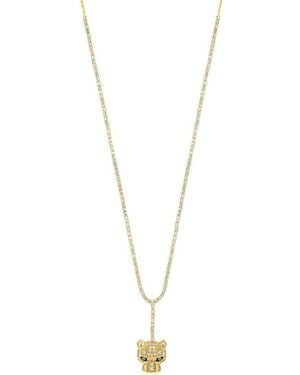 Effy Fine Jewelry 14k 1.56 Ct. Tw. Diamond & Emerald Necklace - Metallic
