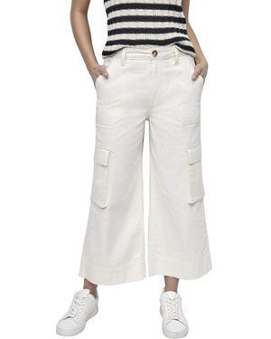 DKNY High Rise Ecru Wide Leg Stretch Jean - White