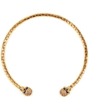 Eye Candy LA The Luxe Collection Crystal Skull Collar Necklace - Metallic