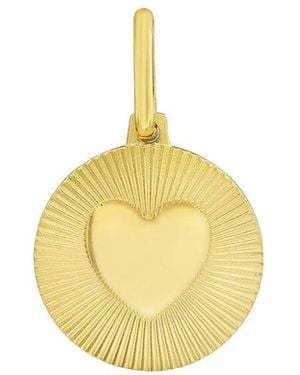 Italian Gold 14K Heart Charm Pendant - Metallic