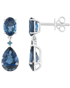 Effy Fine Jewelry 14K 5.06 Ct. Tw. Diamond & London Topaz Earrings - Blue