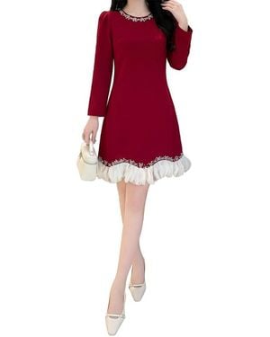 BRC By BURRYCO Solid Mini Dress - Red