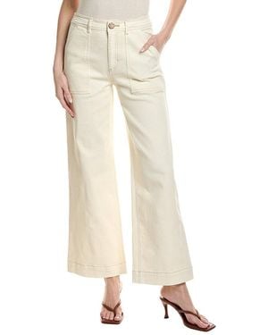 Cece Wide-Leg Patch Pocket Denim Pant - Natural