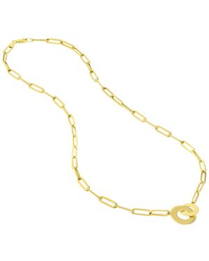 Pure Gold 14k Paperclip Necklace - Metallic