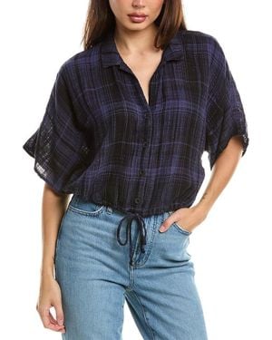 Bella Dahl Flowy Tie Waist Top - Blue