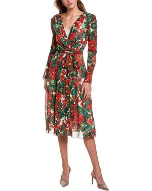 Dolce & Gabbana Floral Print Wrap Dress - Red